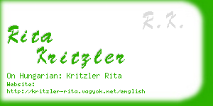 rita kritzler business card